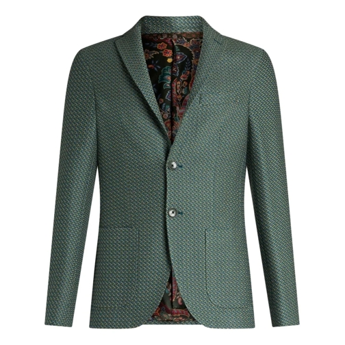 Etro Green Cotton Jacket Green Blazer