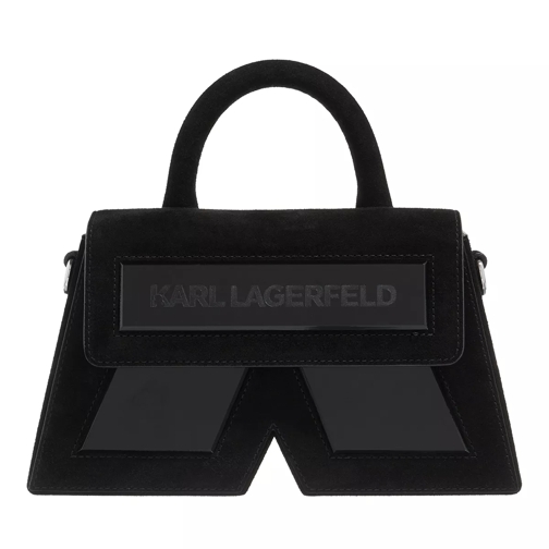 Karl Lagerfeld Icon K Crossbody Suede Black Satchel