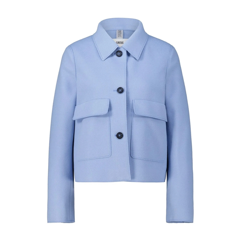 Cinque Übergangsjacke Klassisches Overshirt Cielvi blau