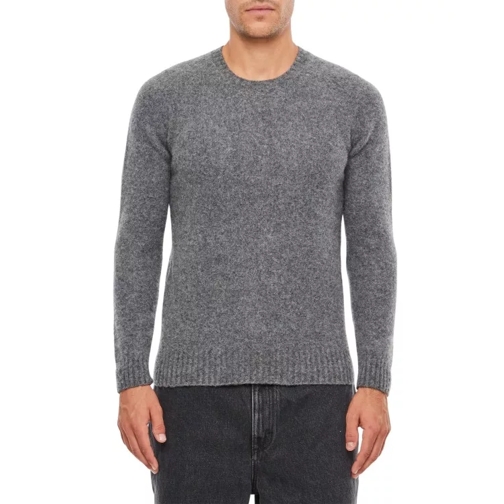 Drumohr Crewneck Wool Sweater Grey Pullover