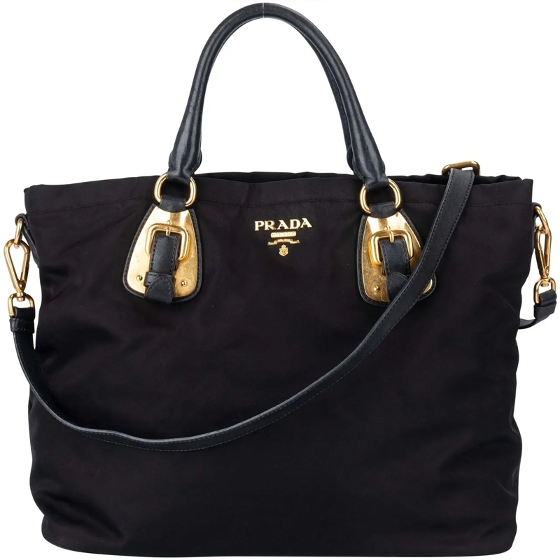 Prada Schultertasche Prada Black Nylon Eclipse Handbag mehrfarbig