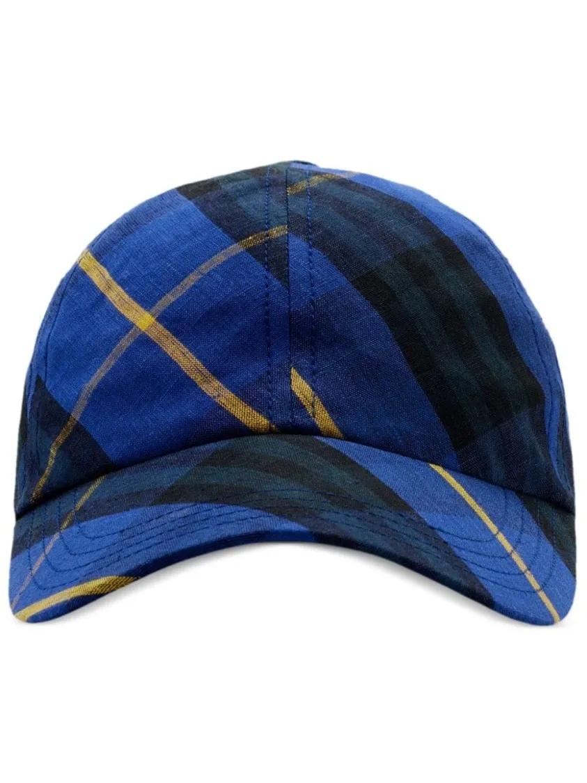 Burberry Mützen - Blue Check Pattern Hat - Gr. L - in Blau - für Damen