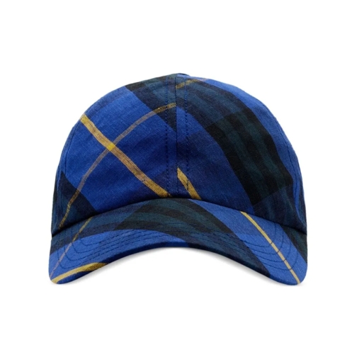 Burberry Hut Blue Check Pattern Hat Blue