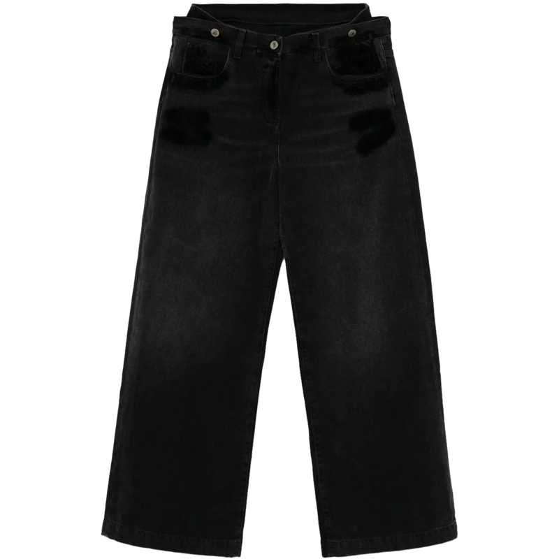 The Attico Jeans à jambe droite Jeans Black schwarz