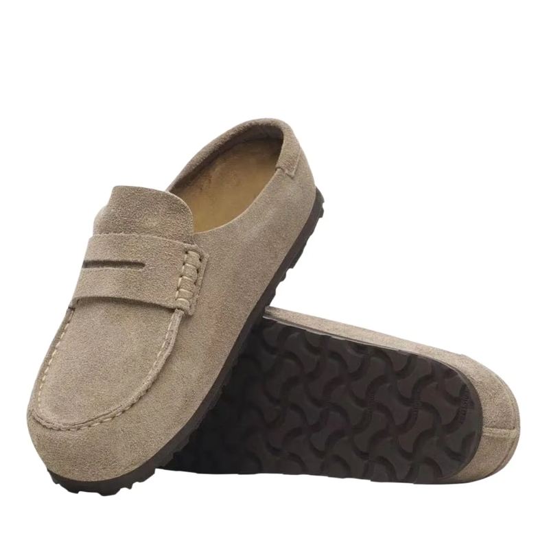 Birkenstock Loafer Neutral Soft Suede Slip-On Sandals With Penny Stra Neutrals(Image 3)
