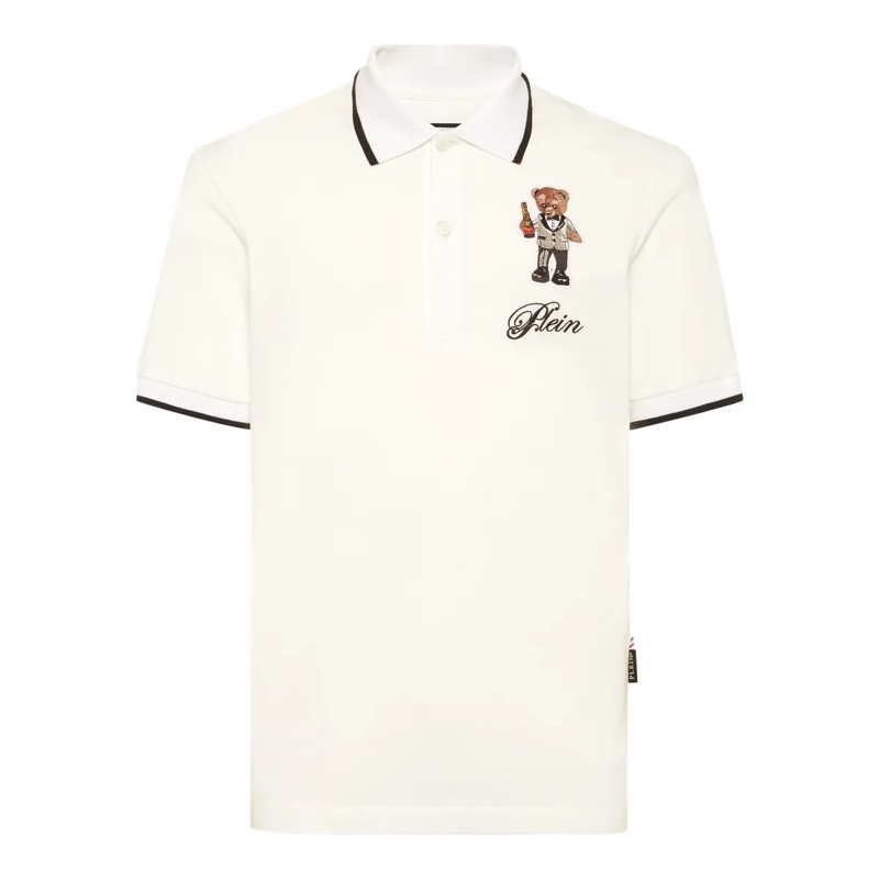 Philipp Plein Top Poloshirt Ss Teddy weiss