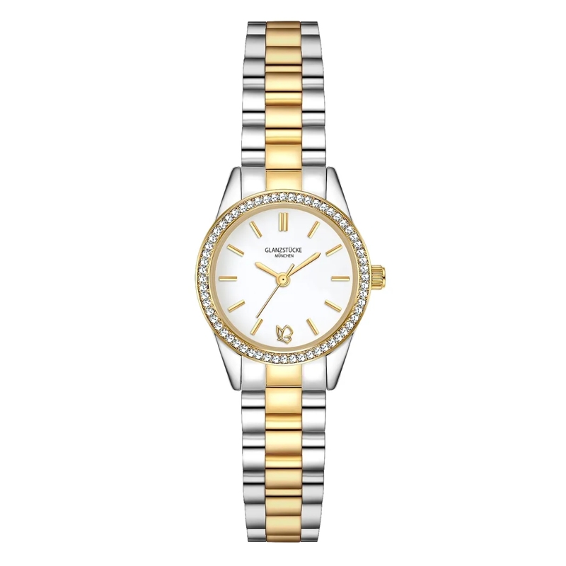 Glanzstücke München Automatikuhr Damen Armbanduhr Edelstahl silber