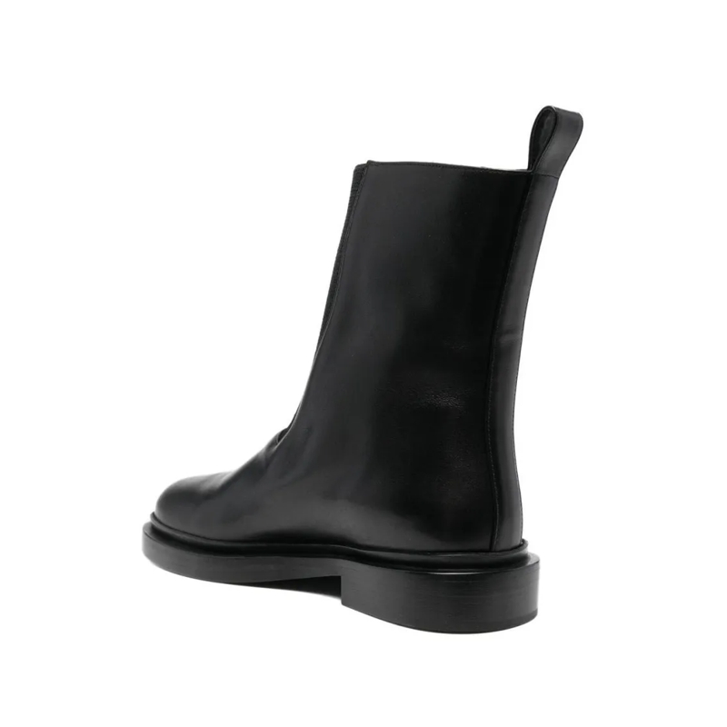 Jil Sander Bottes Refined Black Leather Ankle Boots With Minimalist  Black