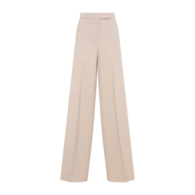 Max Mara  High-Waisted Wide-Leg Trousers In Neutral Hues Neutrals
