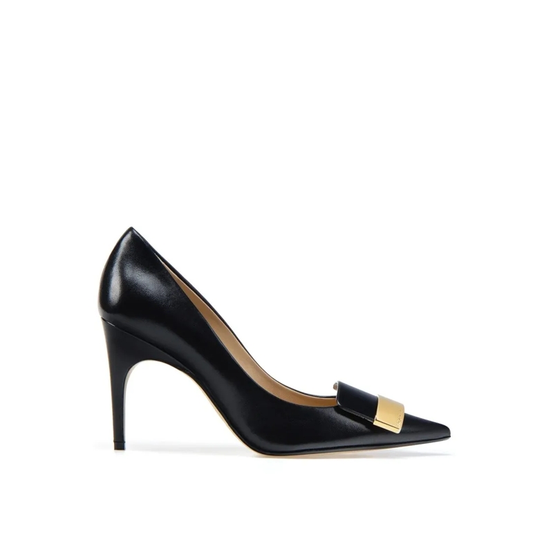 sergio rossi Escarpins Sr1 Leather Pumps With Pointed Toe And Distinctive Black