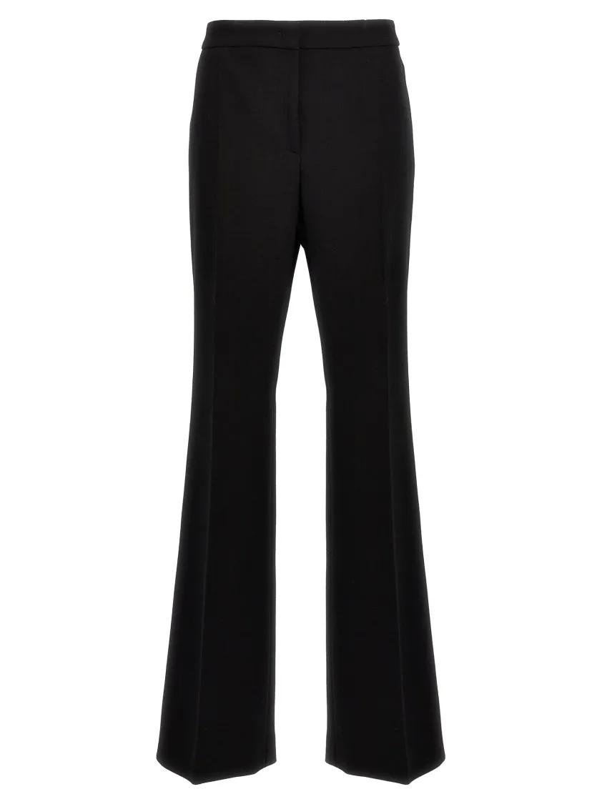 Thumbnail - Moschino - Wide-Leg Wool Blend Crepe Pants With Central Pleat - Größe 48 - schwarz