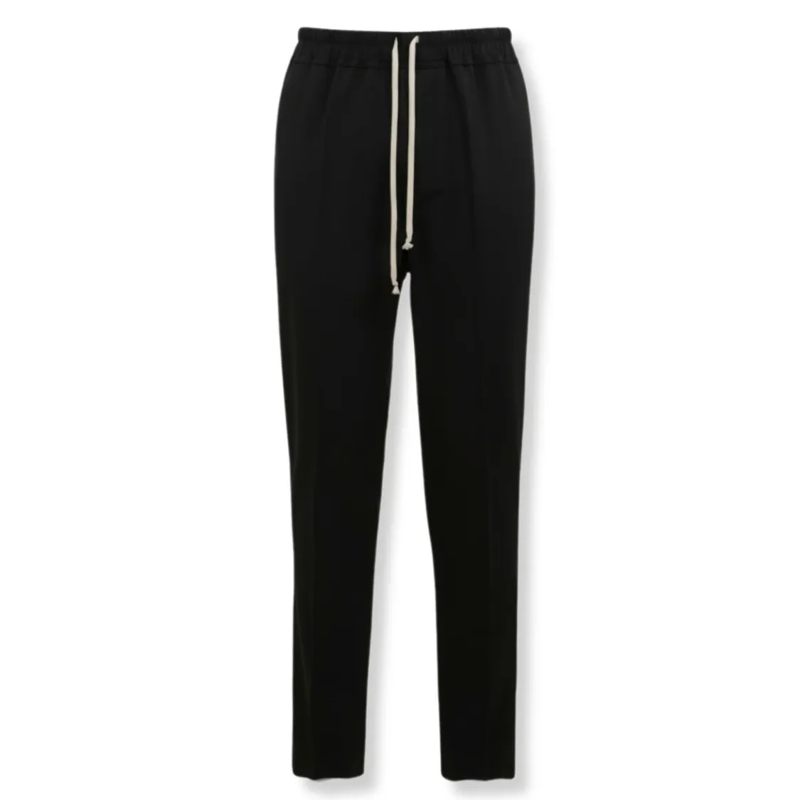 Rick Owens Anzugshose Tapered Slim-Fit Pants With Central Crease Black