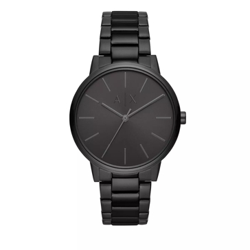 Armani Exchange Three Hand Stainless Steel Watch Black Montre a quartz