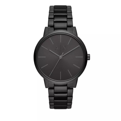 Armani Exchange Three-Hand Stainless Steel Watch Black Quartz Horloge