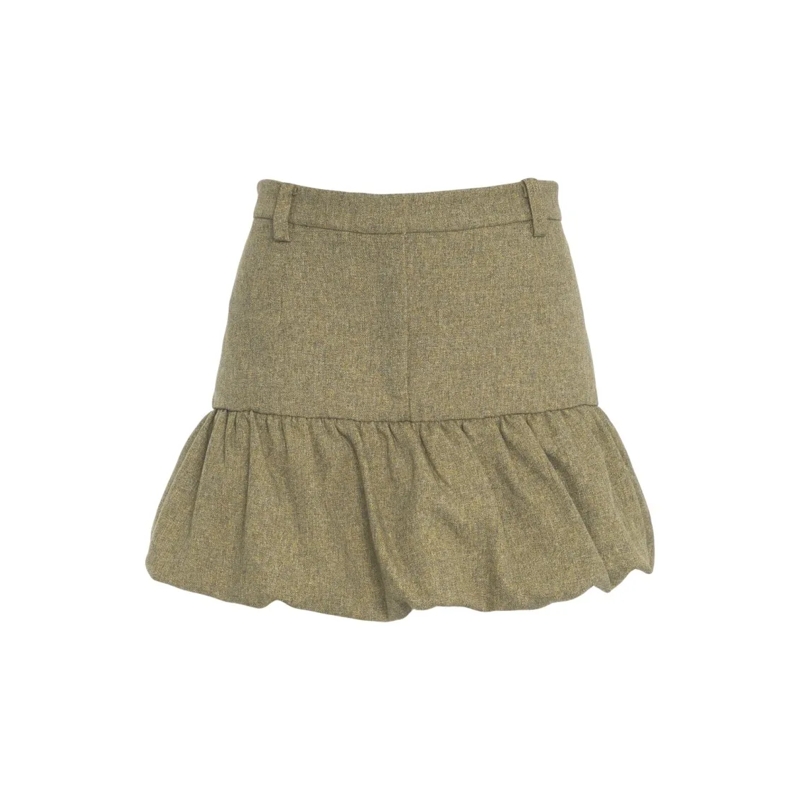Baum Und Pferdgarten Minirock Gathered Ruffle Hem Mini Skirt In Textured Recycle Neutrals