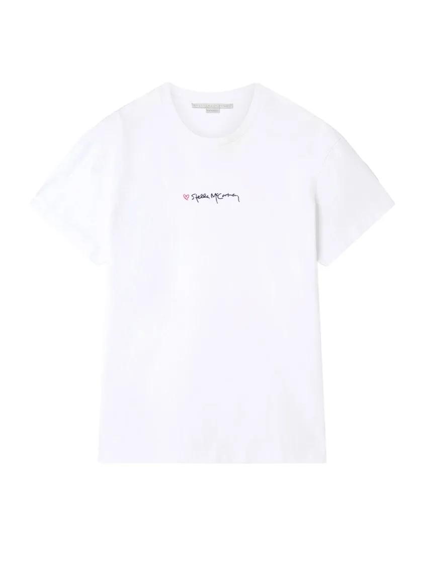 Stella McCartney - T-Shirt With Logo - Größe XL - weiß