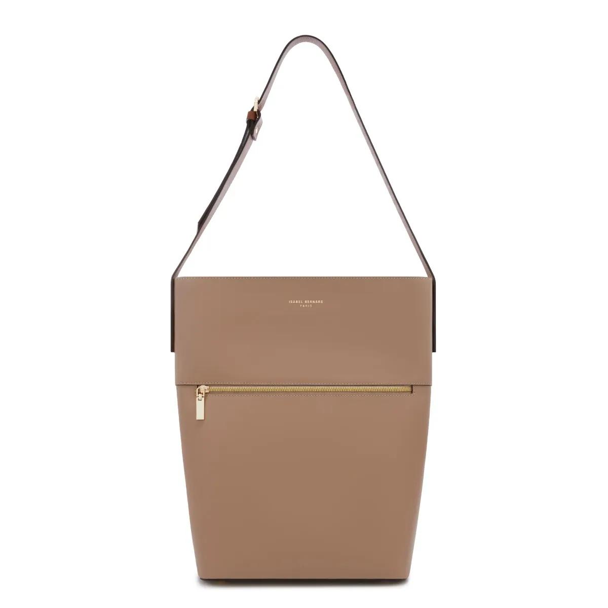 Isabel Bernard Crossbody Bags - Isabel Bernard Honoré Flora Taupe Leder Schultert - Gr. unisize - in Taupe - für Damen