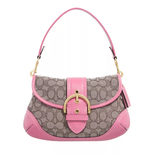 Coach Signature Jacquard Soho Bag Petunia Hobo Bag