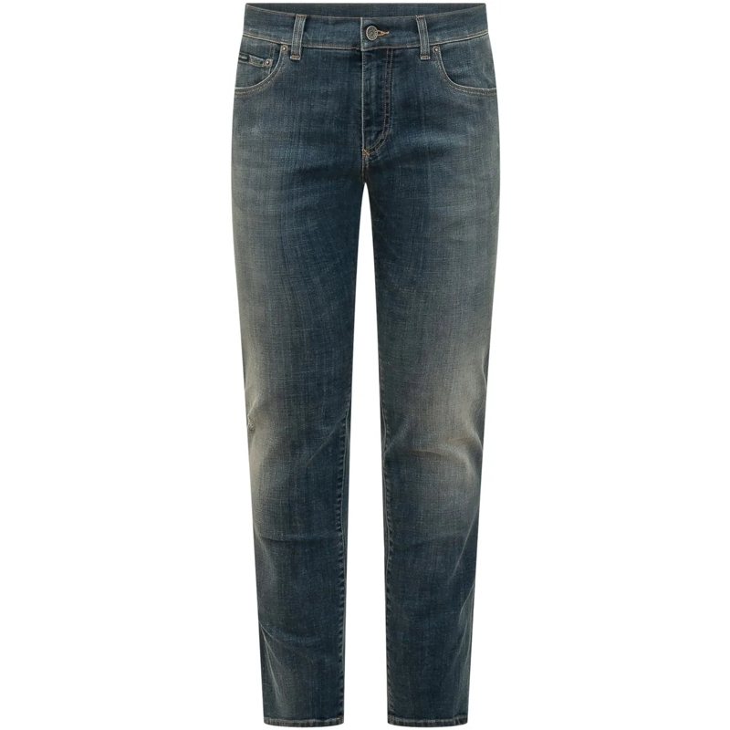 Dolce&Gabbana Slim-Fit-Jeans Jeans Cinque Tasche con Chiusura con Bottone blau