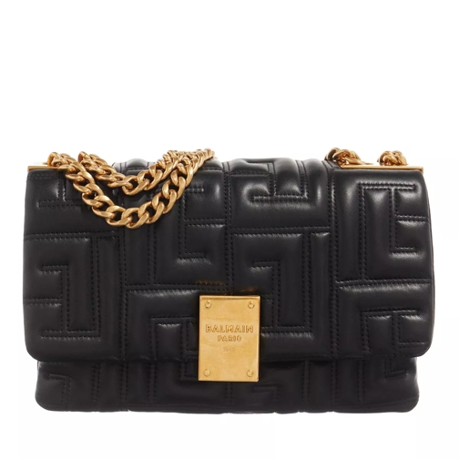 Balmain Small 1945 Soft Bag in Quilted Leather Black Crossbody Bag