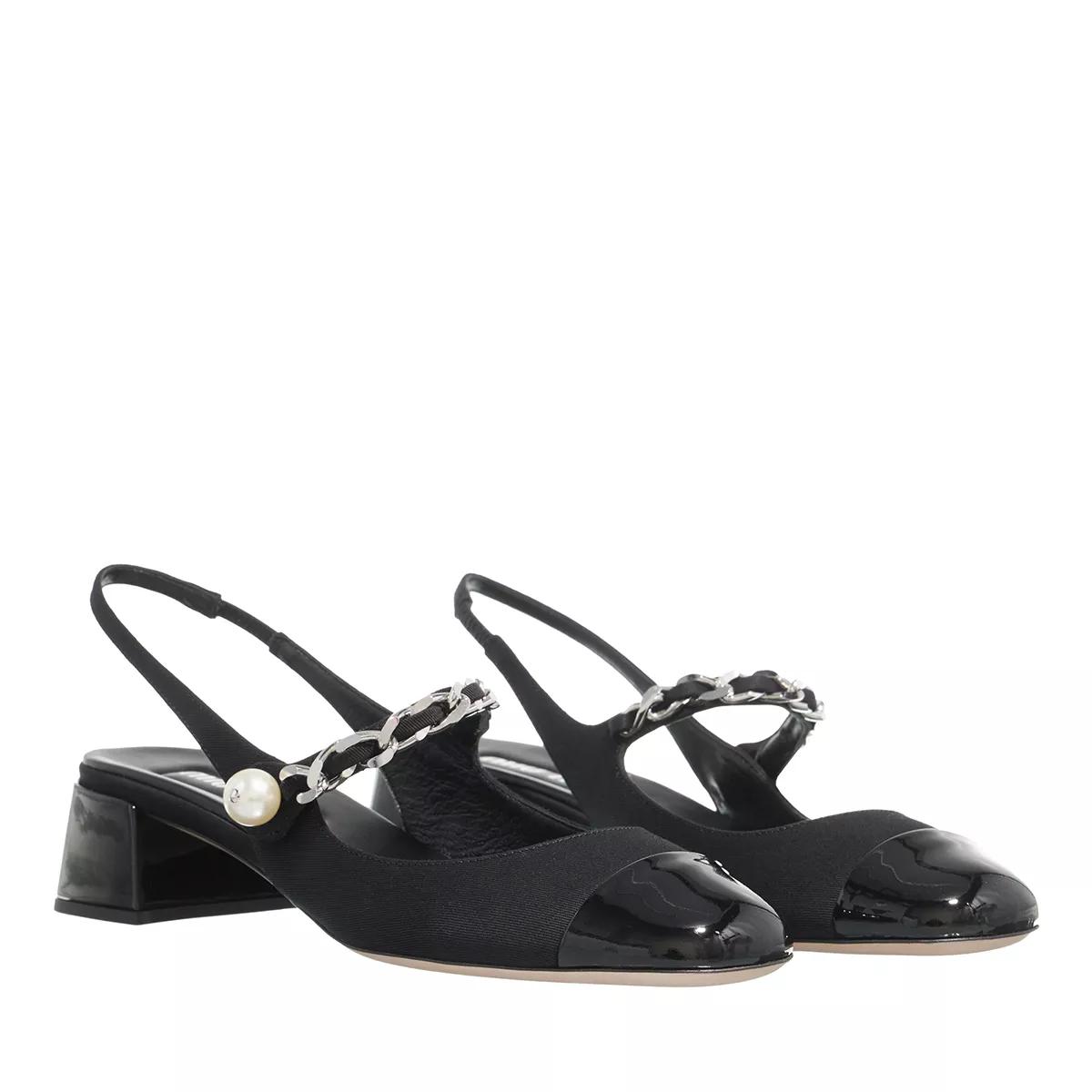 Miu Miu Pumps & High Heels - Slingback Pumps In Gabardine And Patent Leather - Gr. 36 (EU) - in Schwarz - für Damen