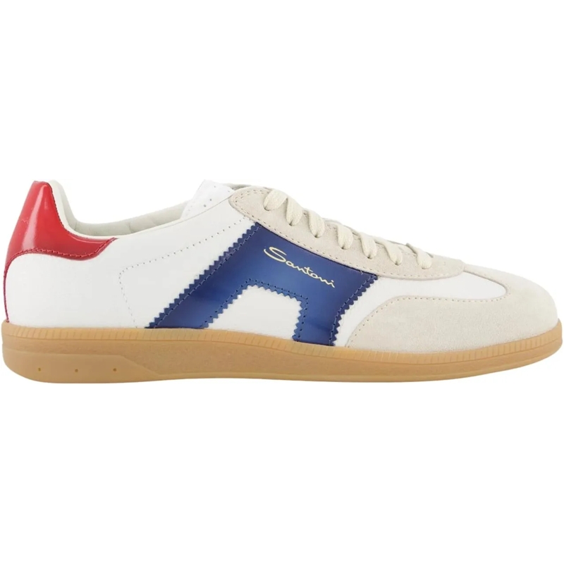 Santoni Sneaker basse Heren DBS Olympic Sneaker Wit/Blauw weiß