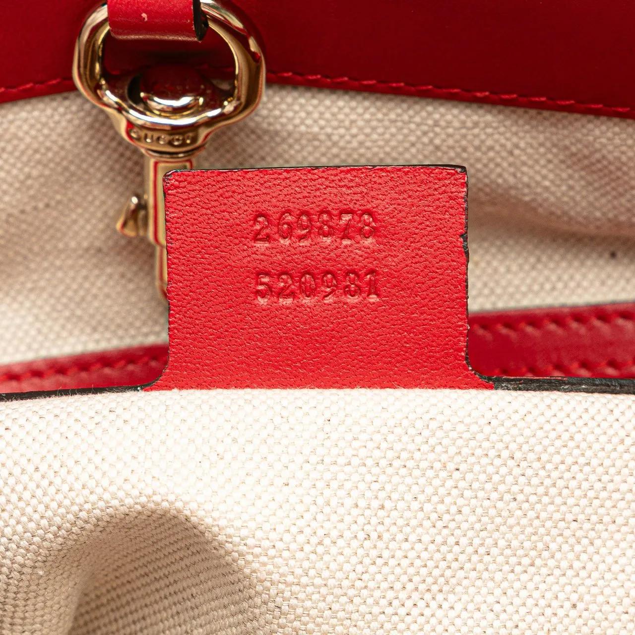 Thumbnail - Gucci Shopper - Small Diamante Leather Craft Tote - Gr. unisize - in Rot - für Damen