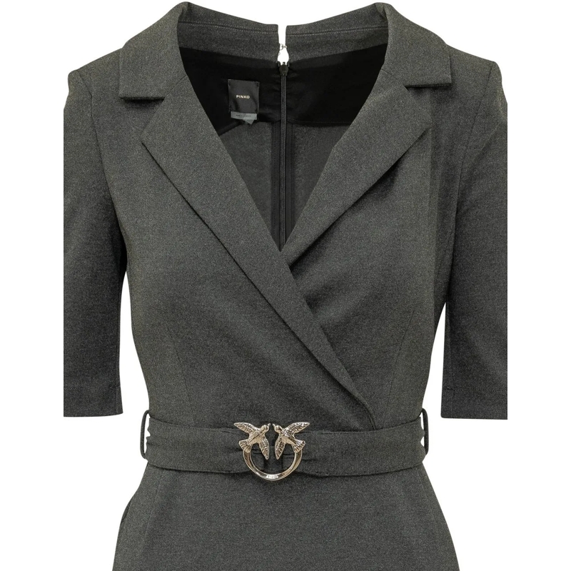 Pinko Midikleid Abito Arnebia con Cintura dunkelgrau(Image 3)