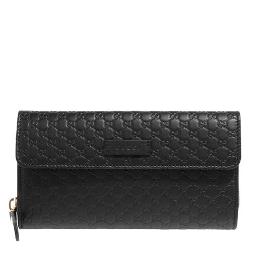 Gucci Women Leather Wallet Black Continental Wallet-plånbok