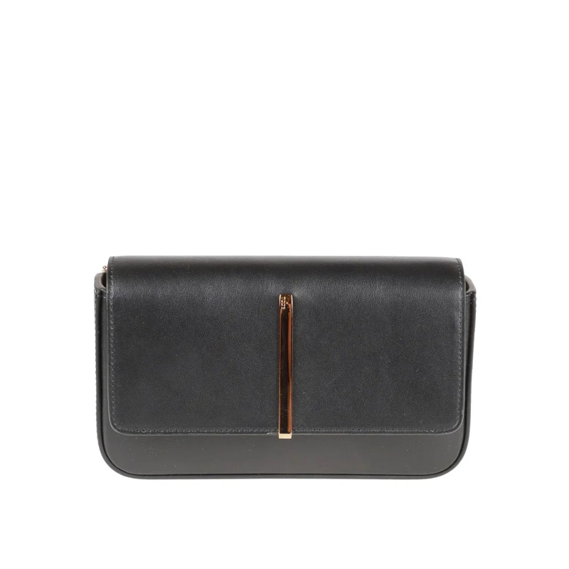 Tod's Sac à bandoulière Rectangular Black Bag With Gold-Tone Accents Black