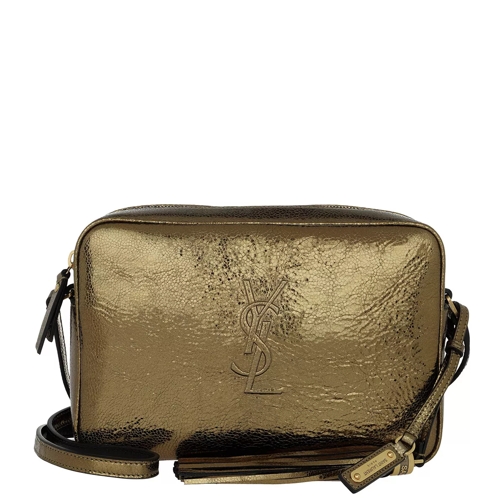 Saint Laurent Lou Camera Bag Lamé Leather Shagreen Look Pale Gold Kameraväska