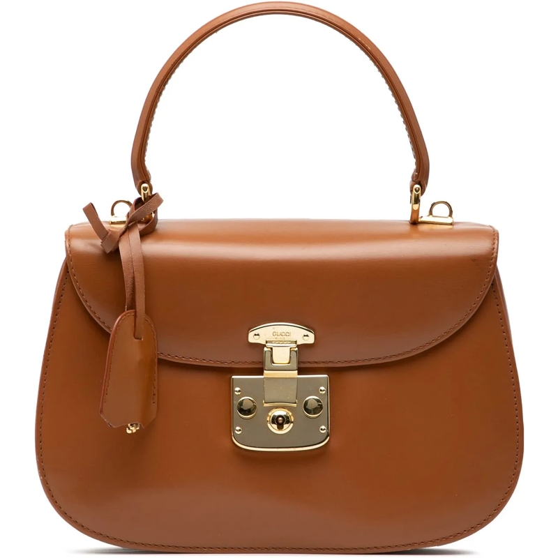 Gucci Schultertasche Smooth Calfskin Lady Lock Satchel braun