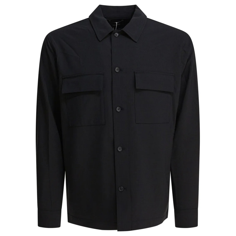 Vince  Overshirt Jacket With Classic Collar Black