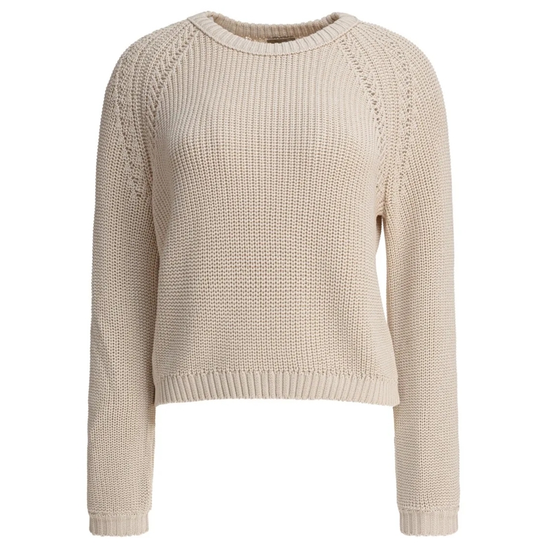 Rakki' Pull Cotton Knit Sweater With Cropped Silhouette Neutrals