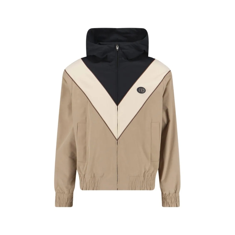 Valentino Garavani  Beige Jacket With Structured Silhouette And Minima Brown