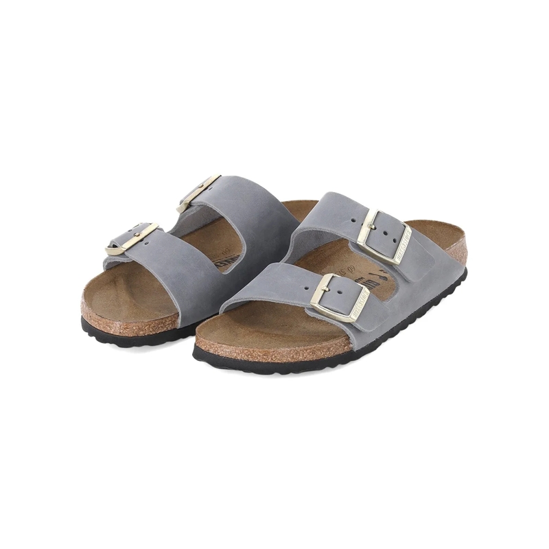Birkenstock Schnürschuhe Sandalen aus Leder grau