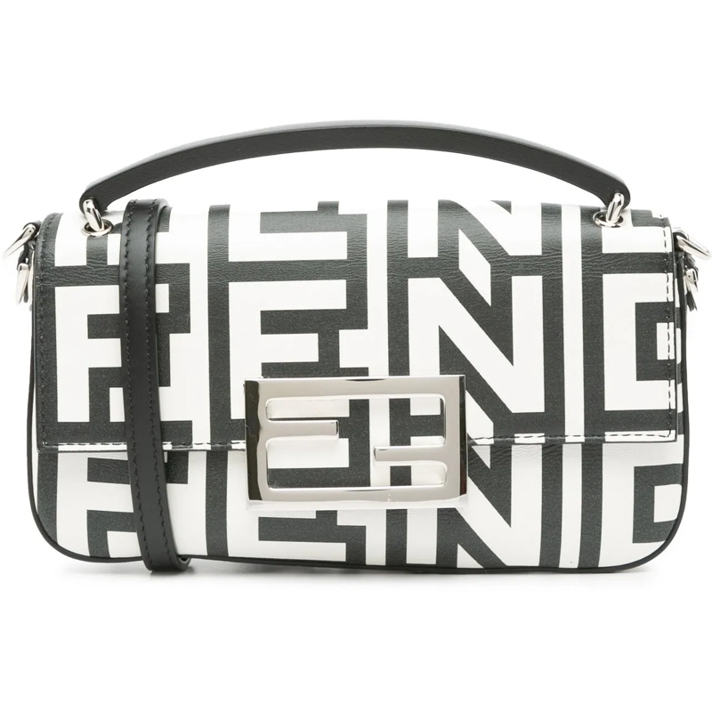 Fendi Fourre-tout Marc Jacobs Nappa Vitello King Logo Print Baguette weiß