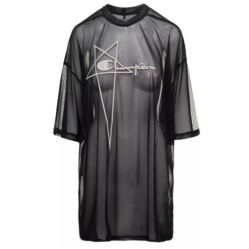 Rick Owens Tommy T' Black Oversize T-Shirt With Pentagram Emb Black 