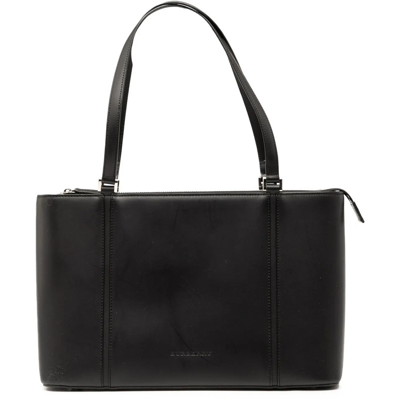 Burberry Shopper Leather Tote schwarz