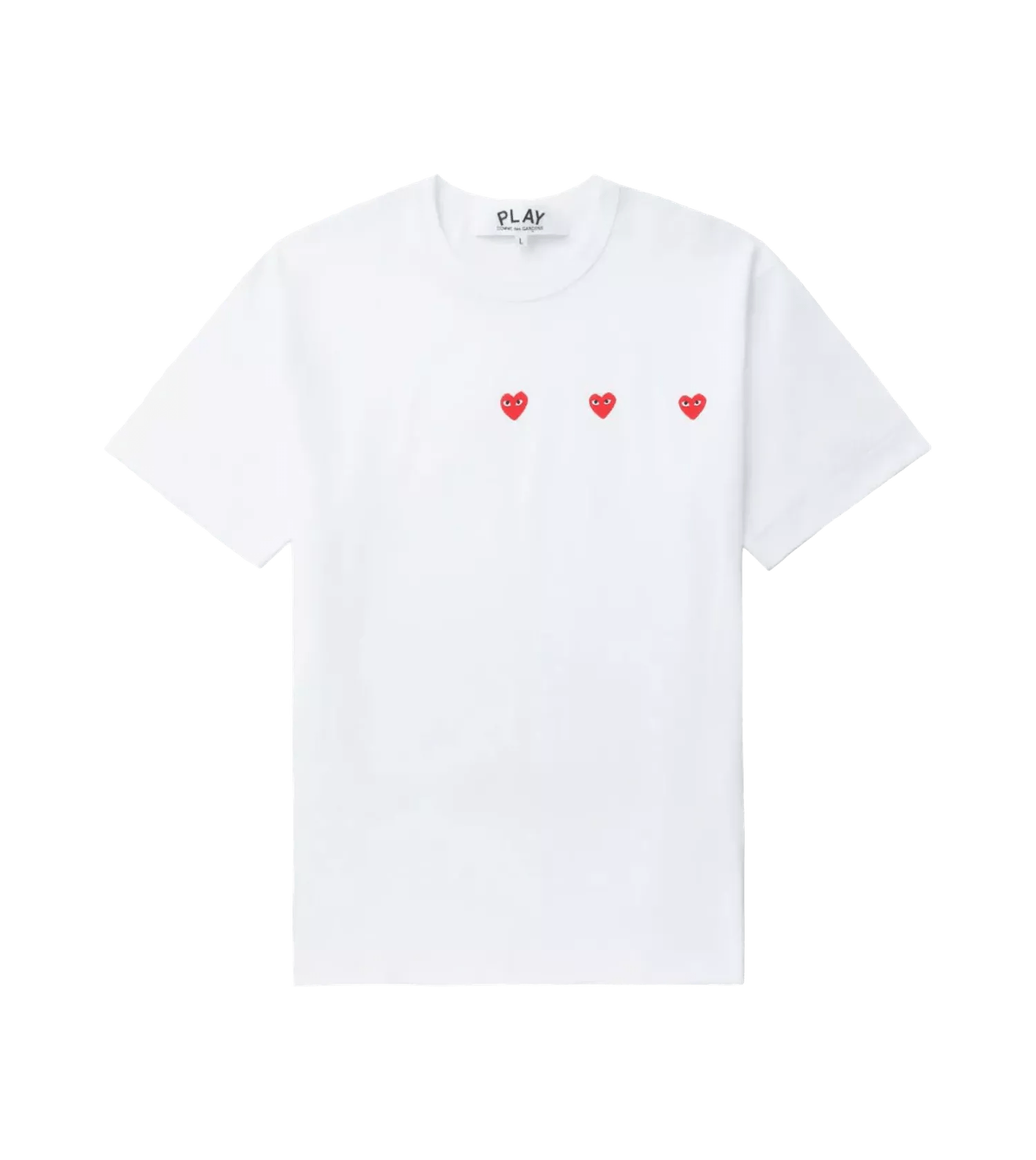 Comme des Garcons Play - Triple Hearts T-Shirt - Größe XS - white