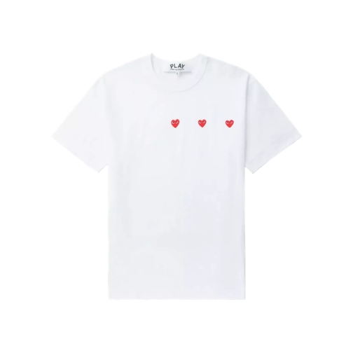 Comme des Garcons Play Triple Hearts T-Shirt white white 