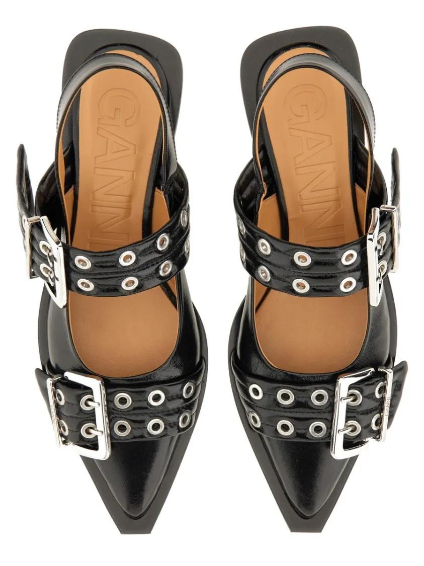 Thumbnail - Pointed Toe Ballerina Flats - Gr. 40 (EU) - in Schwarz