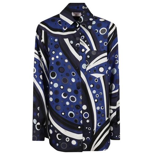 Pucci Hemden Silk Shirt Blue