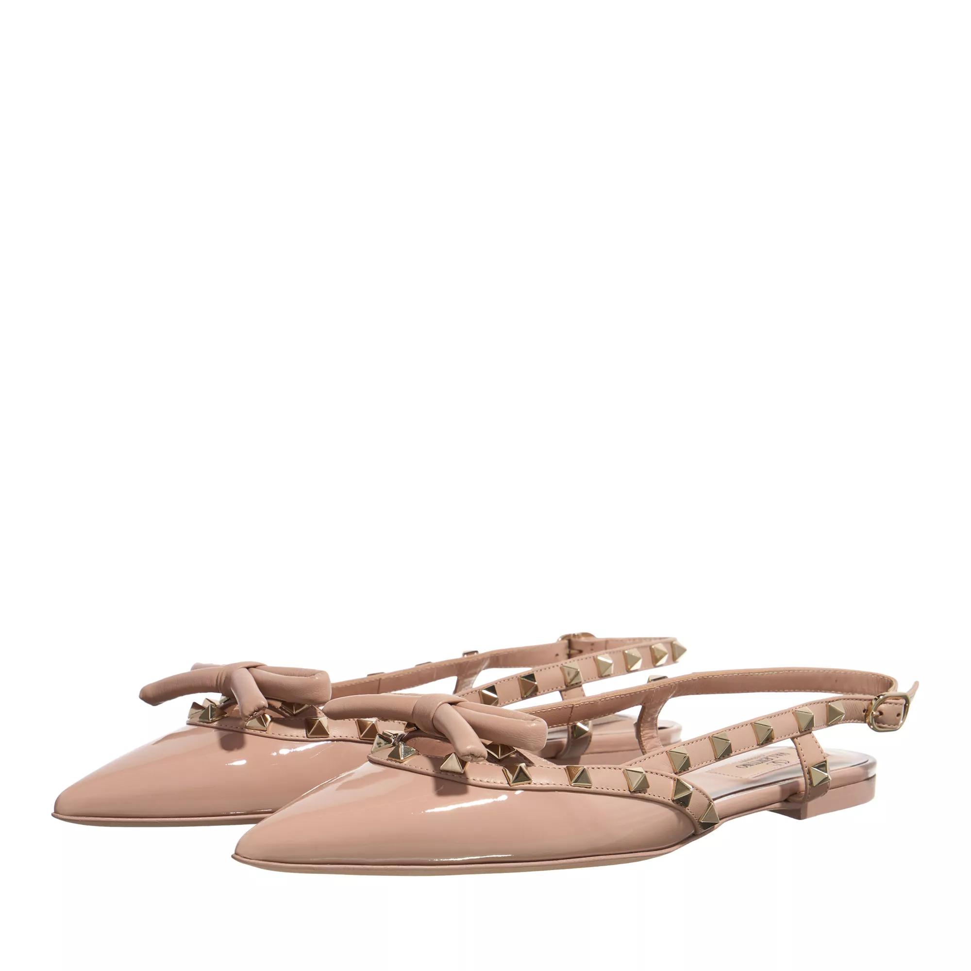 Valentino Garavani Loafers & Ballerinas - Rockstud Bow T.05 Ballerina - Gr. 36 (EU) - in Gold - für Damen