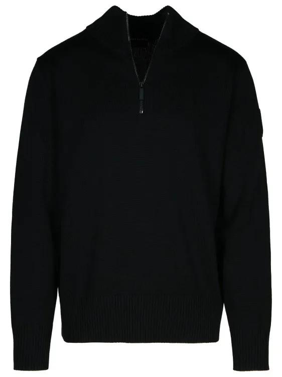 Canada Goose - 1/4 Zip Rosseau%27 Black Wool Sweatshirt - Größe L - schwarz