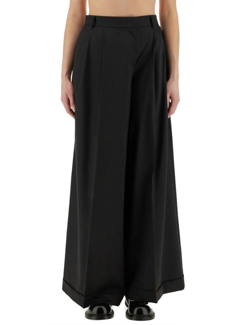 Thumbnail - Moschino - Asymmetrical Wool Pants - Größe 42 - schwarz