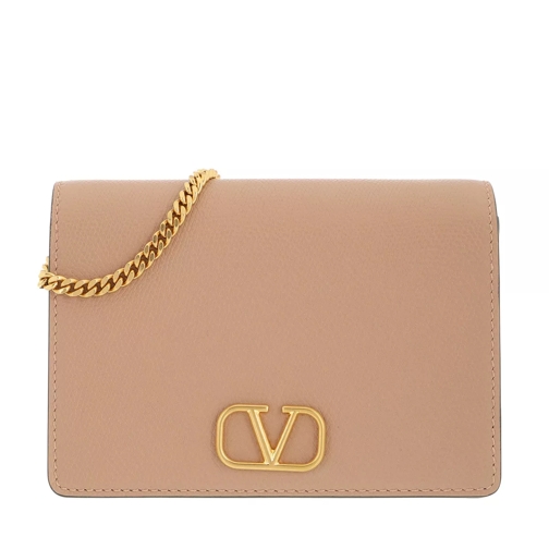 Valentino Garavani V-Logo Signature Crossbody Bag Leather Rose Cannelle Crossbodytas