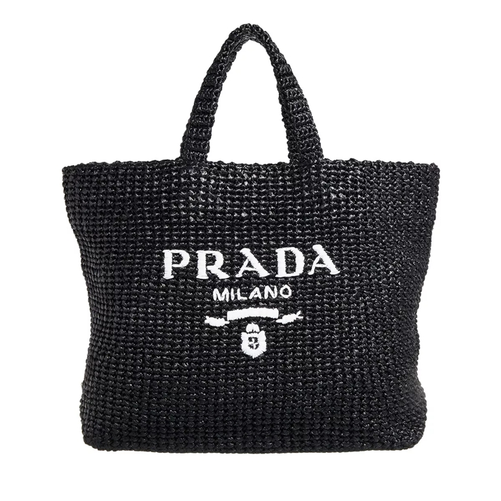 Prada Raffia Tote Bag Black | Tote