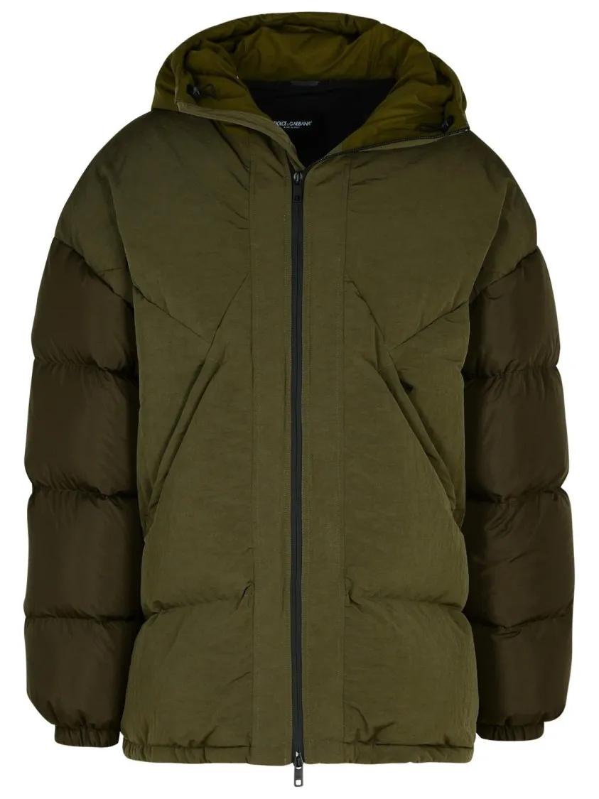 Dolce&Gabbana - Green Cotton Blend Down Jacket - Größe M - grün