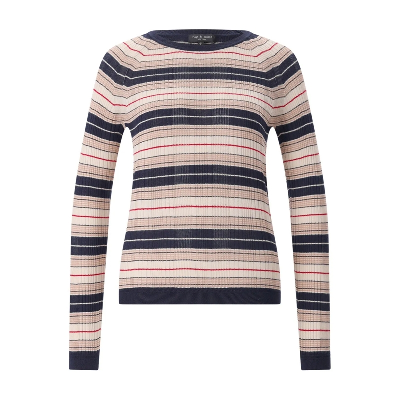 Rag & Bone T-Shirt Langarmshirt aus Seide-Baumwoll-Mix mehrfarbig